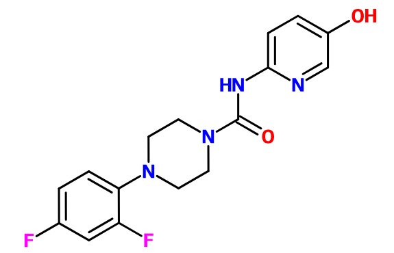 (image for) MC021213 4-(2,4-Difluorophenyl)-N-(5-hydroxypyridin-2-yl)piperazine-1-carboxamide